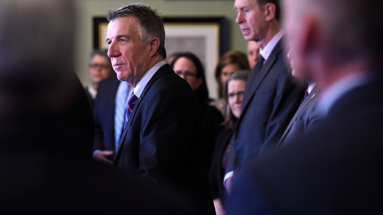 Vermont Gov. Phil Scott announces a state of emergency for Vermont on March 13 in Montpelier.