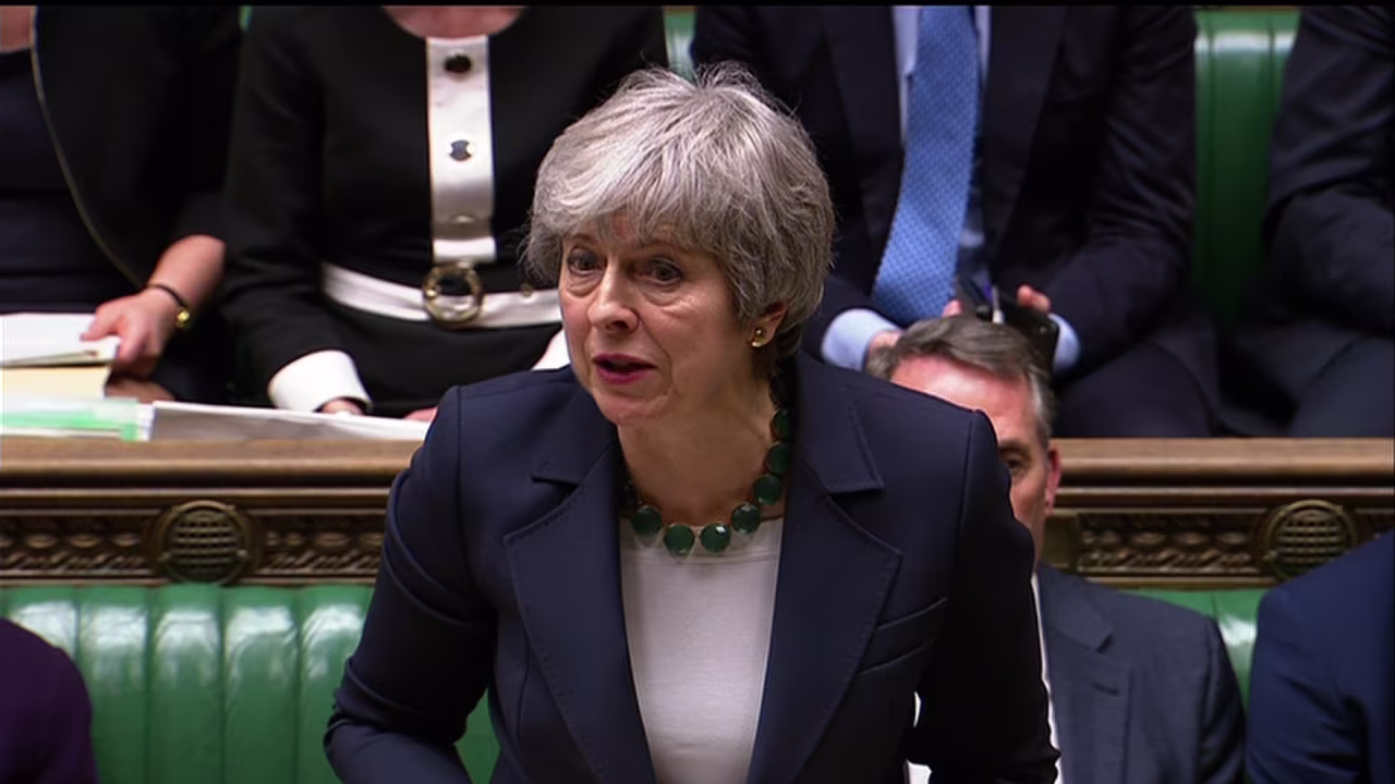 Prime Minister Theresa May speaking in parliament after the vote.