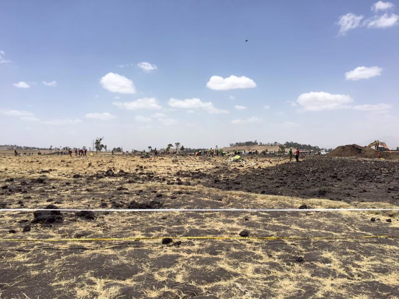 Several dozen investigators remain on the scene.