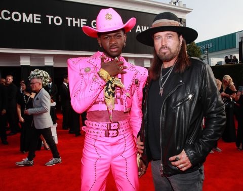 Lil Nas X and Billy Ray Cyrus attend the Grammy Awards at Staples Center in Los Angeles. 