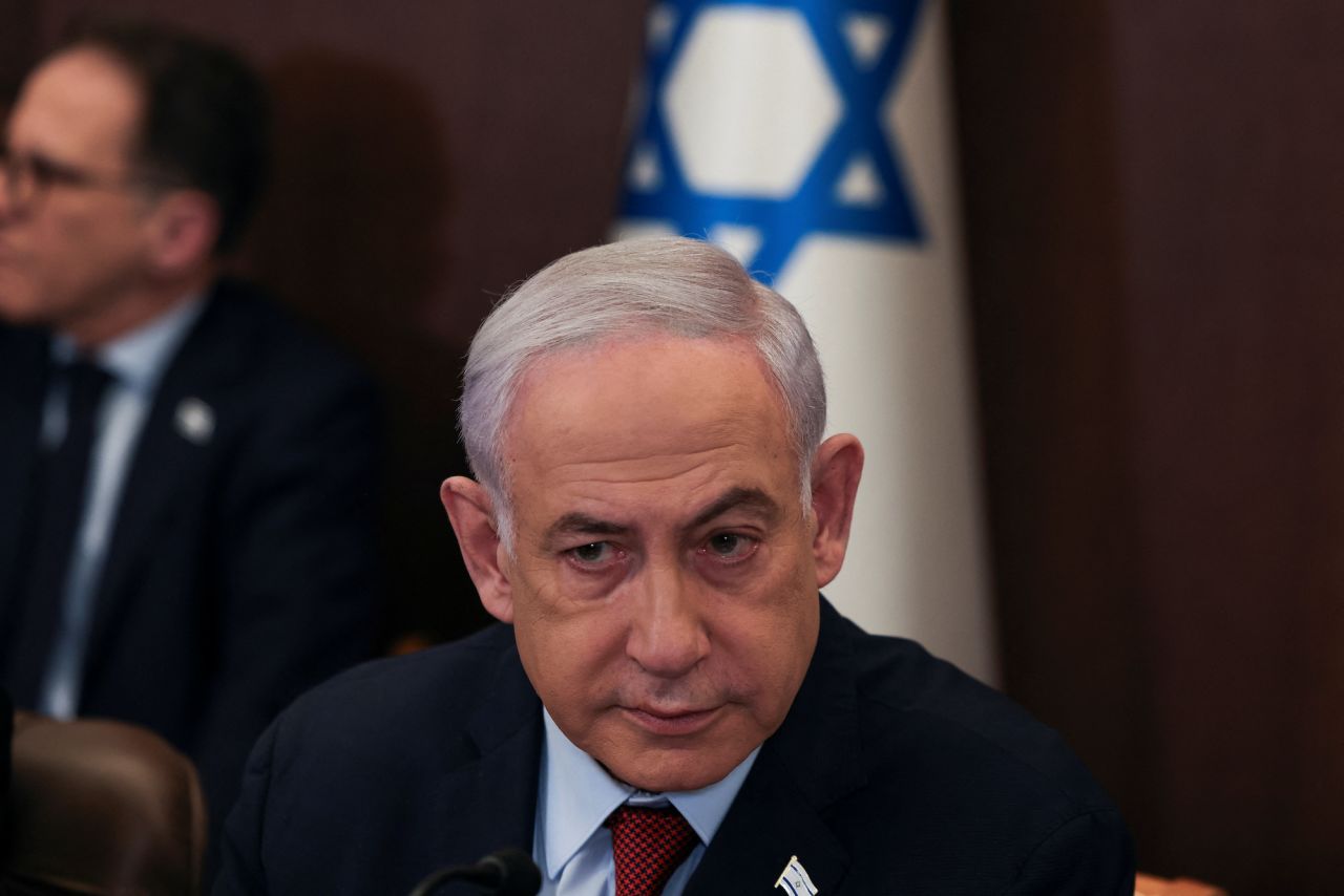 Israeli Prime Minister Benjamin Netanyahu attends a weekly cabinet meeting in Jerusalem on December 10.