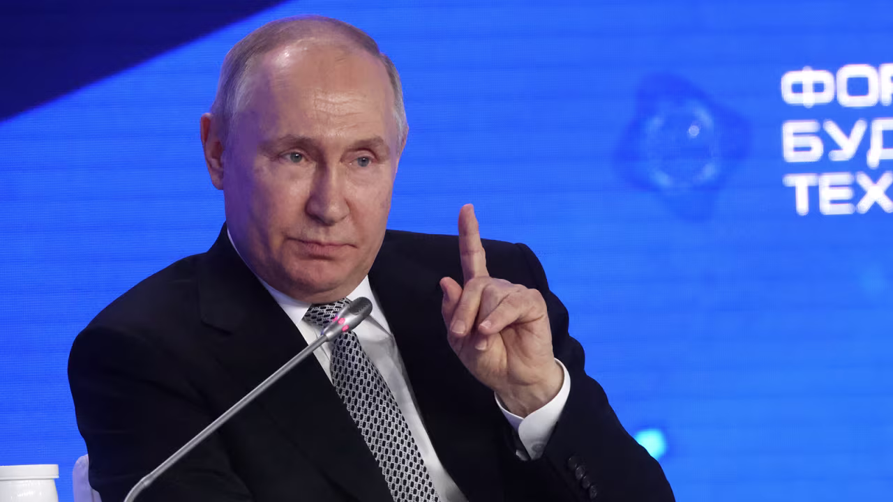 Russian President Vladimir Putin speaks in Moscow, Russia, on July 13. 