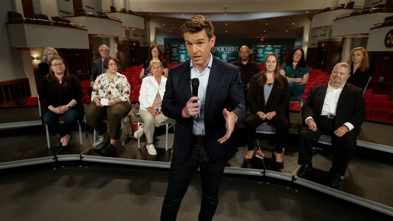 CNN's Phil Mattingly speaks to 13 undecided voters at a CNN focus group in Erie, Pennsylvania. 