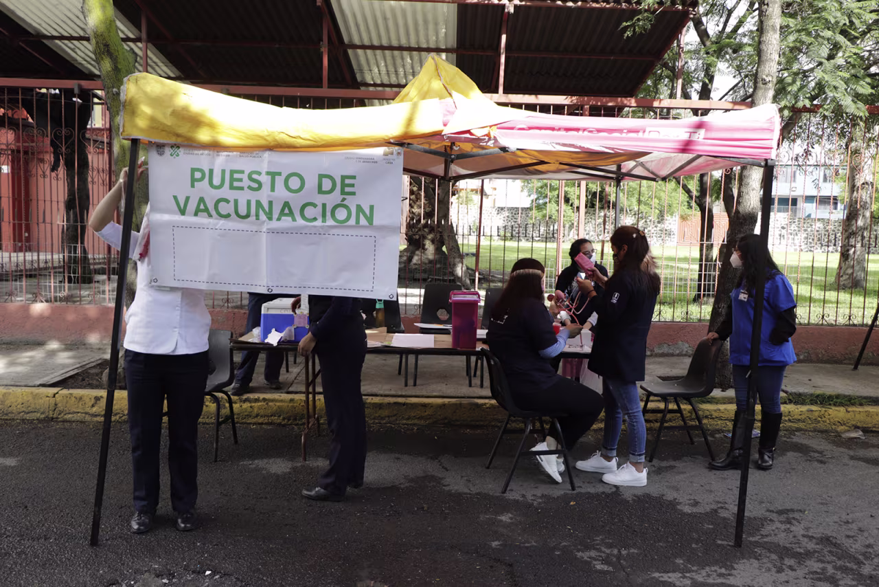 A health worker collects swab samples for Covid-19 testing on August 26, in Mexico City.