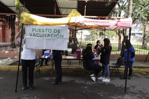 A health worker collects swab samples for Covid-19 testing on August 26, in Mexico City.
