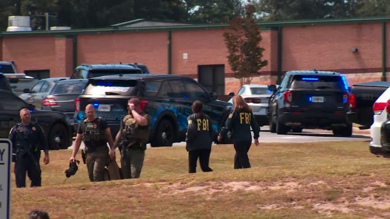 FBI agents respond to Apalachee High School in Winder, Georgia, following a reported shooting on Wednesday. 