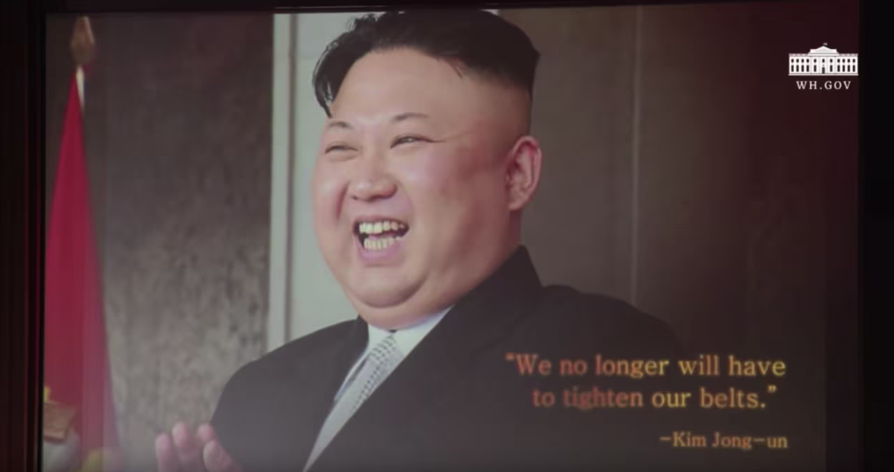 A screengrab from the White House video.