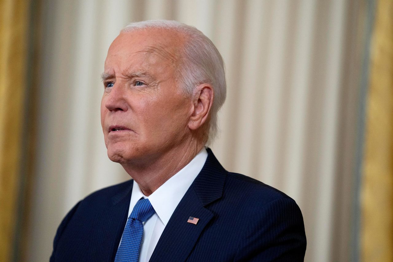 President Joe Biden is pictured as he delivers a prime-time address to the nation from the Oval Office of the White House, in Washington DC, on July 24.