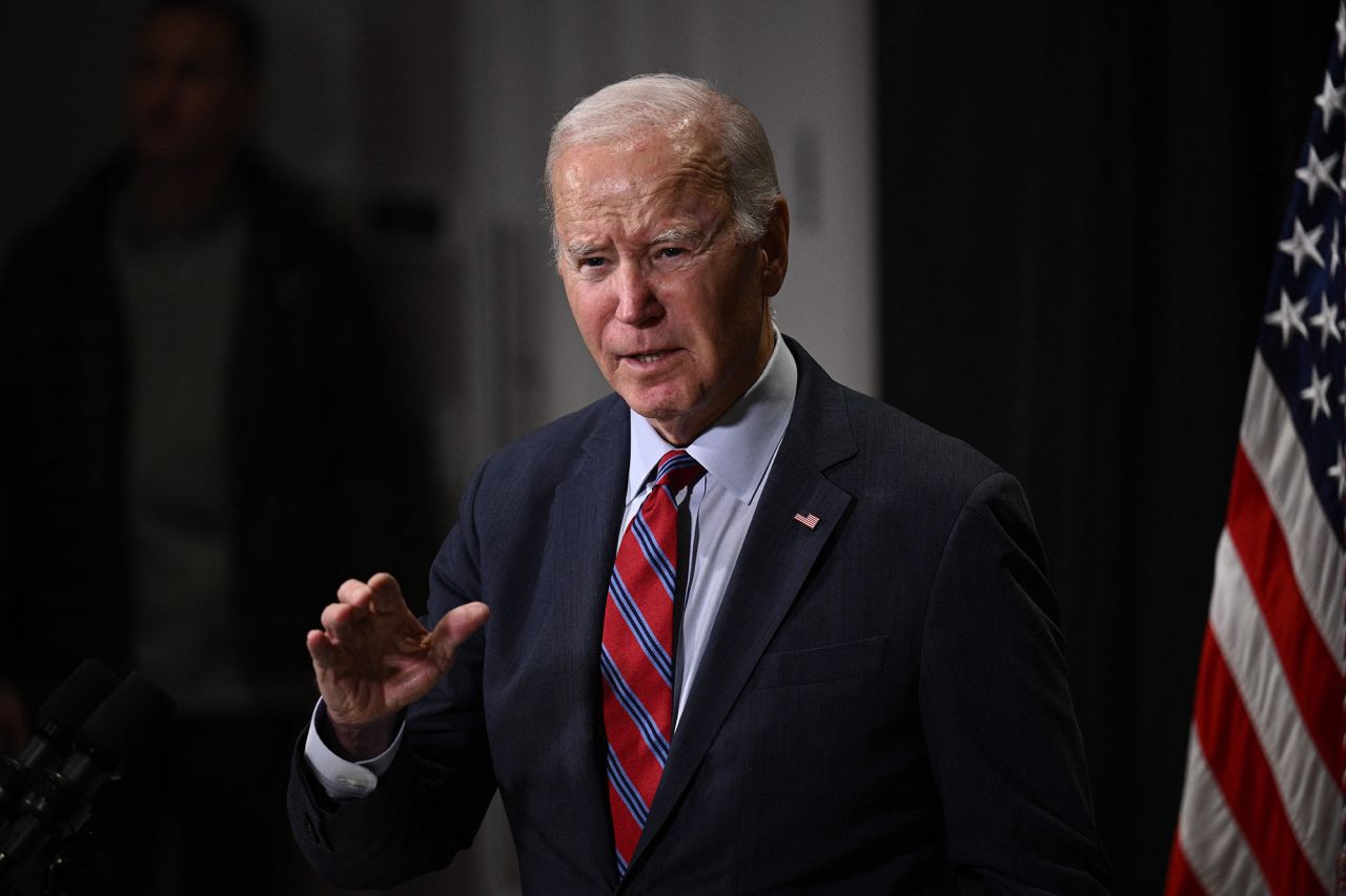 US President Joe Biden delivers remarks in Nantucket, Massachusetts, on November 24.