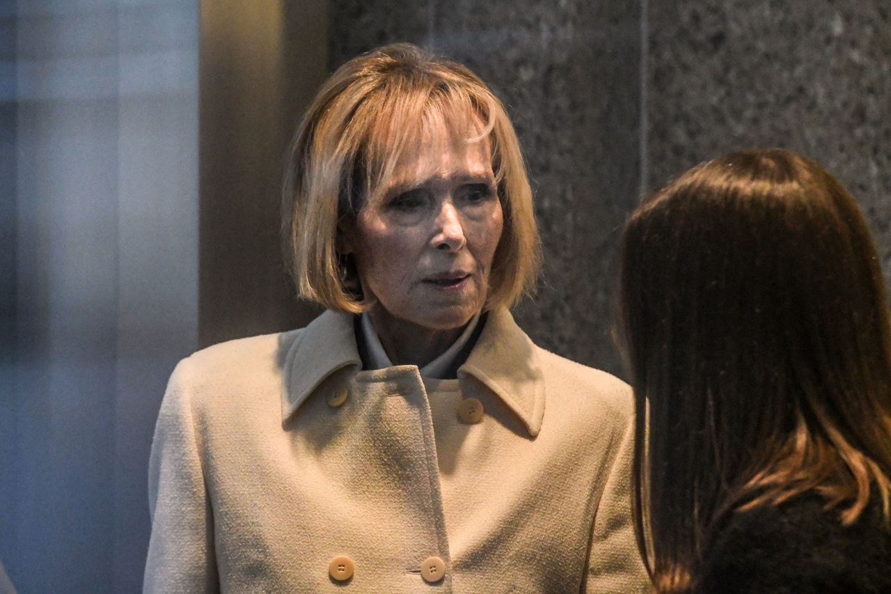 E. Jean Carroll arrives for her defamation trial against former President Donald Trump at the New York Federal Court in Manhattan on Tuesday.