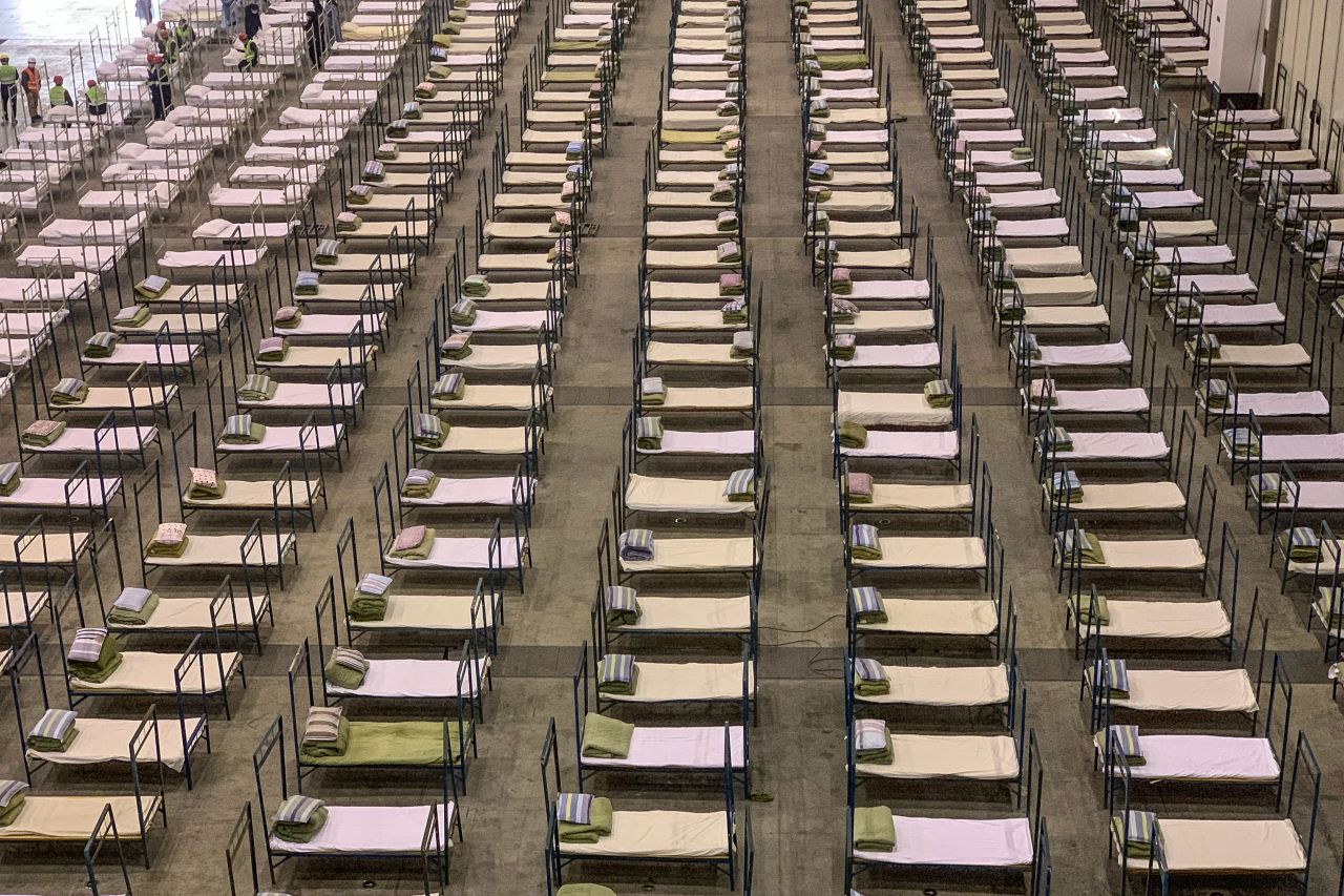 An exhibition centre that was converted into a hospital in Wuhan on February 4, 2020.