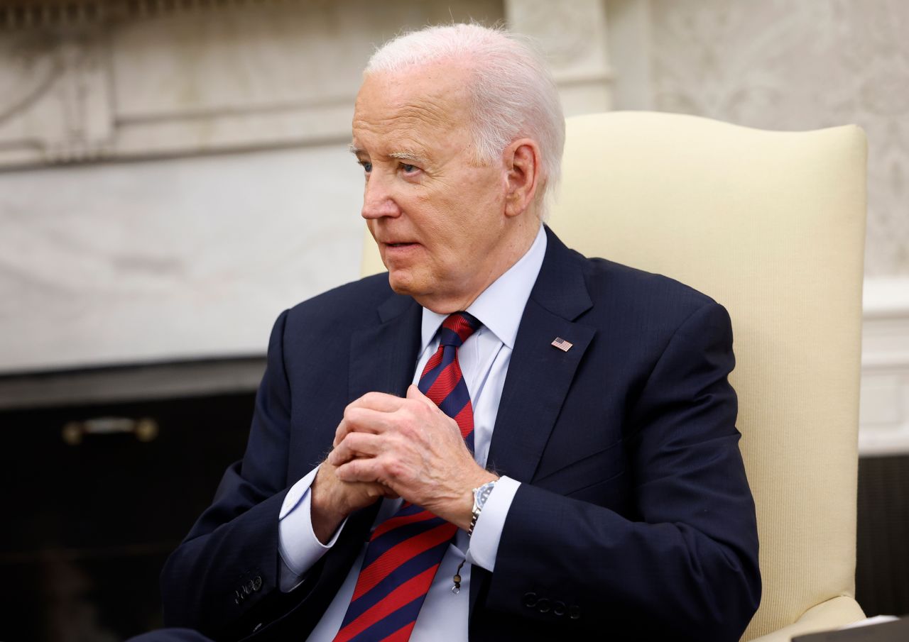 Joe Biden in the Oval Office of the White House in Washington, DC, on June 17.