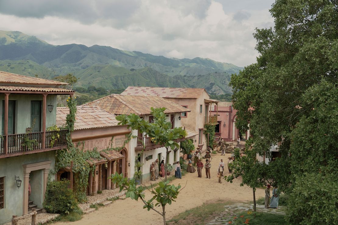 Two versions Macondo were built in Alvarado, a town in the Colombian Andes, to show the passage of time as the town prospers.