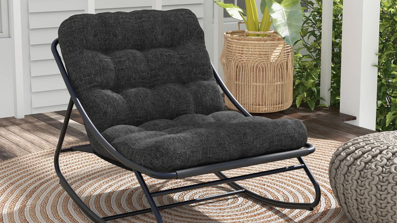 Caili Powder Coated Steel Outdoor Rocker Chair .jpg