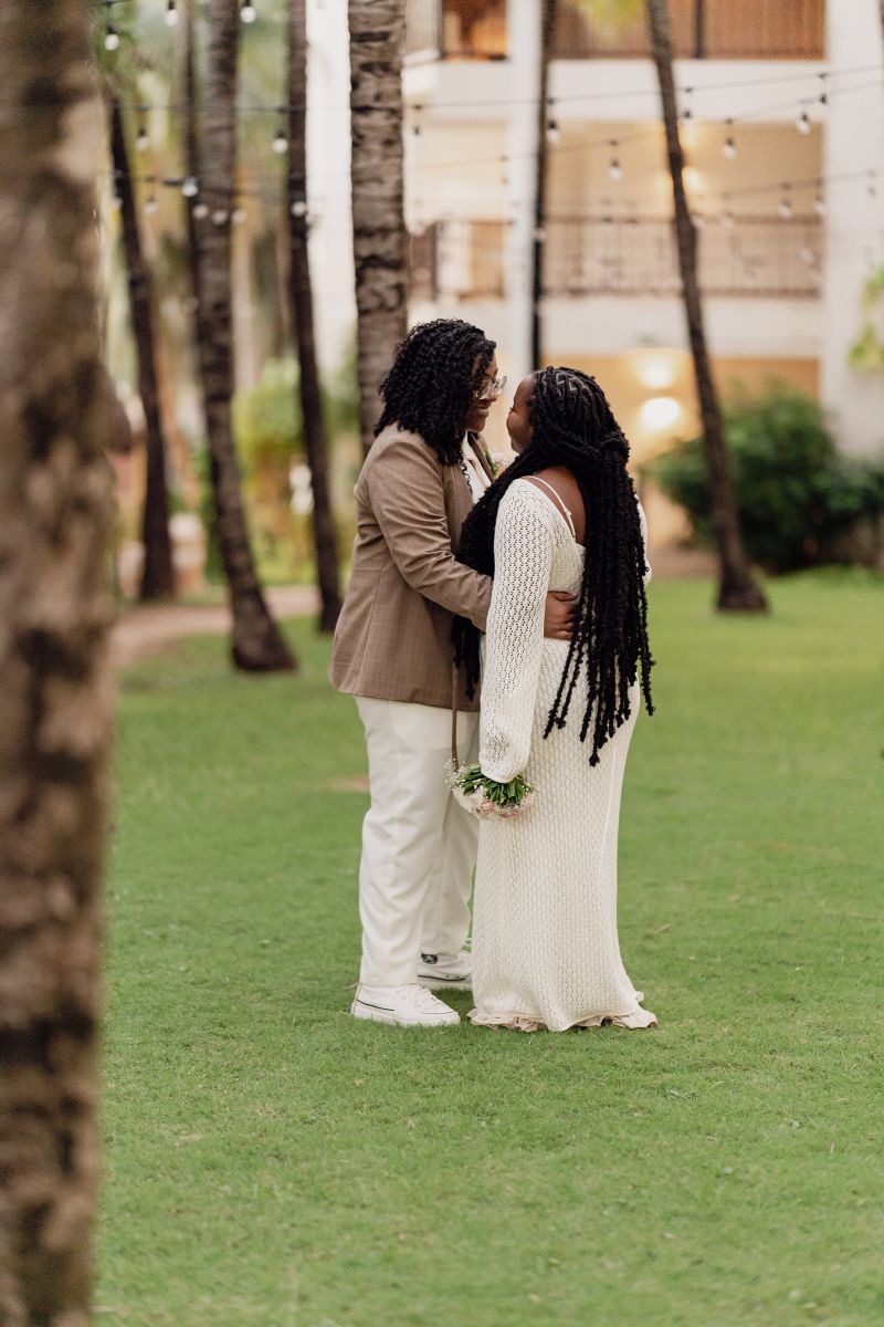 Shannon and Calivé Jackson celebrate their wedding in Playa Del Carmen, Mexico.