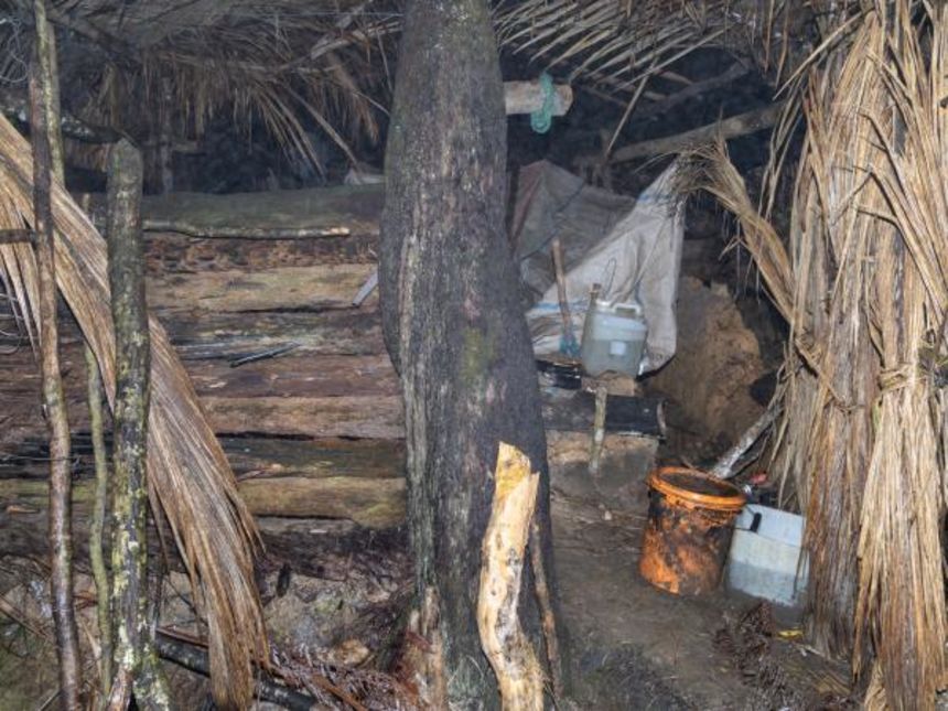 Items found at the north campsite included a plastic bucket and two jerry cans, as seen in the photo above.