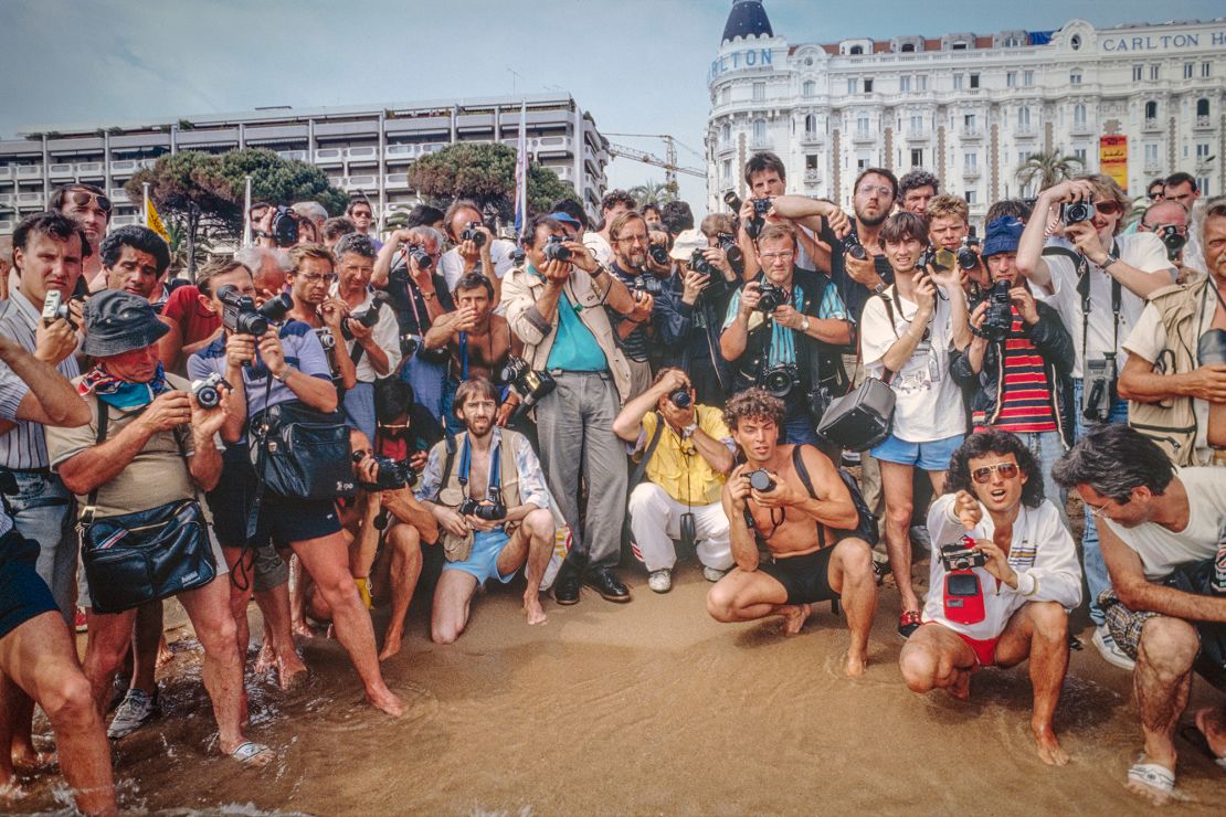 "Cannes photographers" (1989). In his book, Ridgers depicts the carnal appetite of the festival's paparazzi.