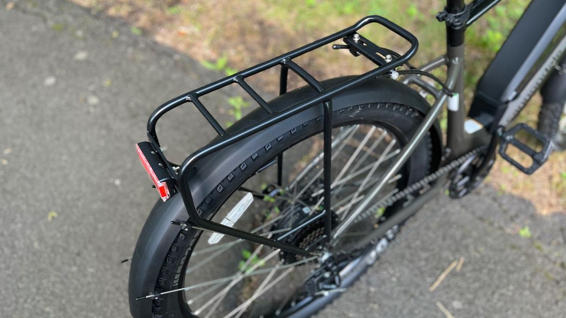 The sturdy rack and comfortable geometry let you carry loaded panniers without negatively affecting handling.