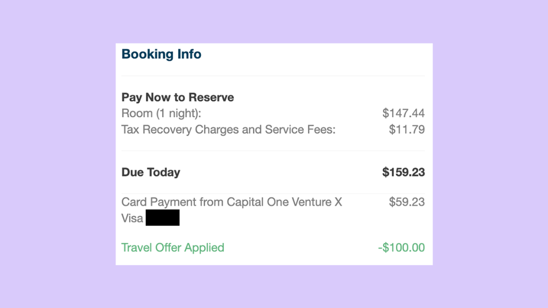 Capital One Travel offer savings