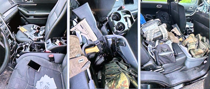 Images from the interior of Boelter's abandoned vehicle.