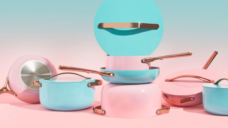 Caraway x Amber Vittoria: Pink and turquoise cookware