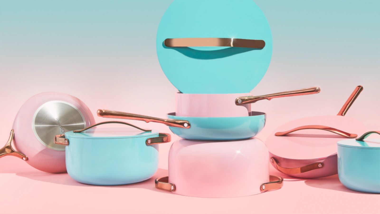 Caraway x Amber Vittoria: Pink and turquoise cookware