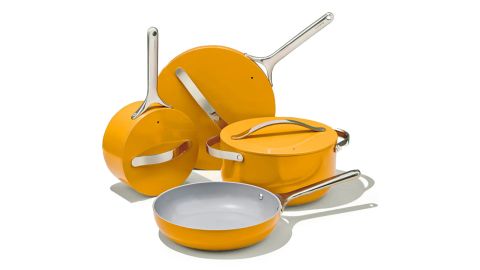 Caraway Non-Toxic Ceramic Non-Stick 7-Piece Cookware Set with Lid Storage