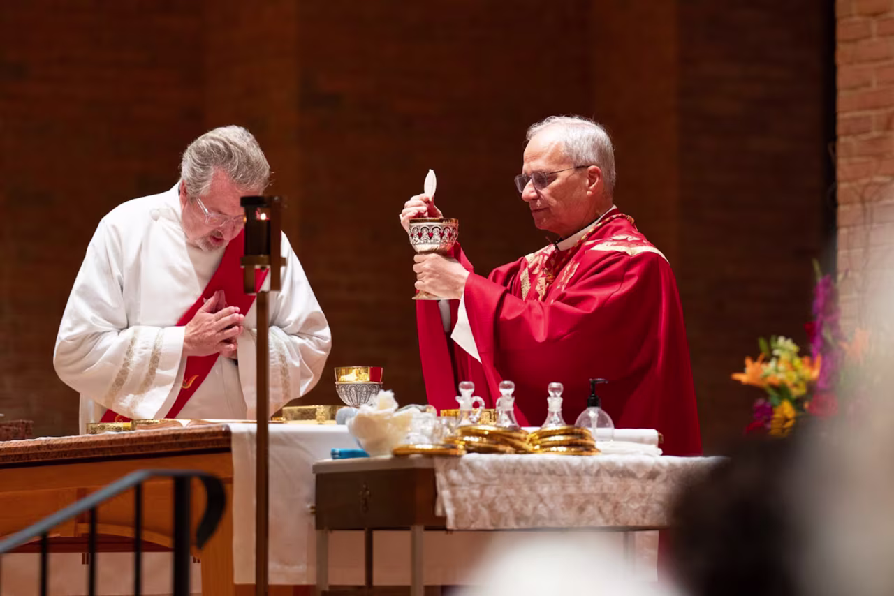 Then Cardinal Robert Francis Prevost celebrated Mass at St. Jude Parish in New Lenox, Illinois, in 2024.