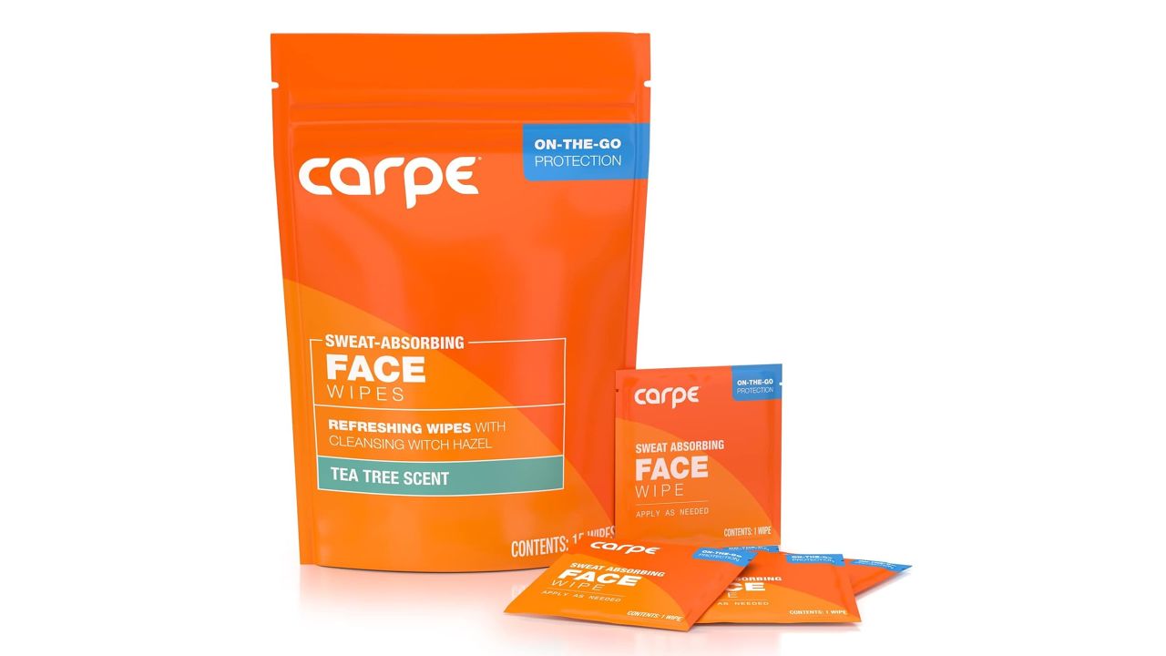 carpe sweat absorbing face wipes