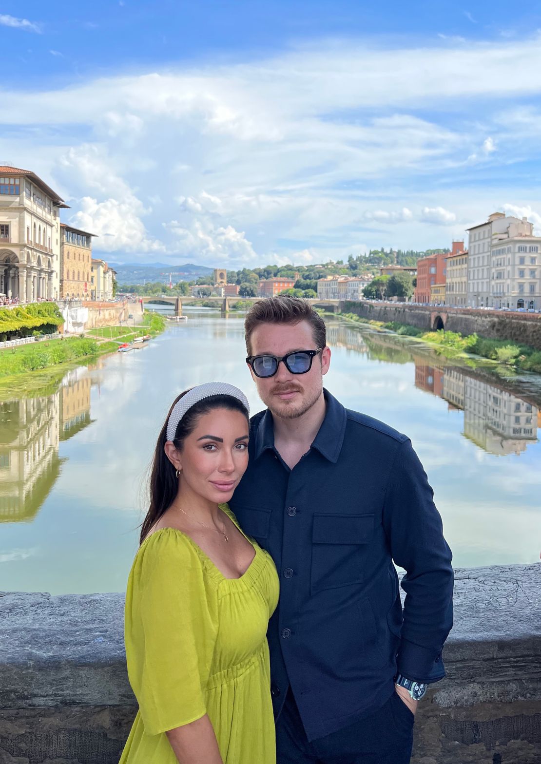 This is Carter and Max's first ever photo together, taken on Florence's Ponte Vecchio.