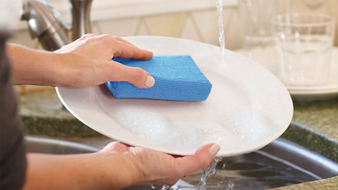 Miracle Microfiber scrubbing Sponges Non-Scratch Sponge Scrubber Heavy Duty  Multi-Purpose Cleaning of Dishes, Kitchen, Baths, and Countertops, Machine
