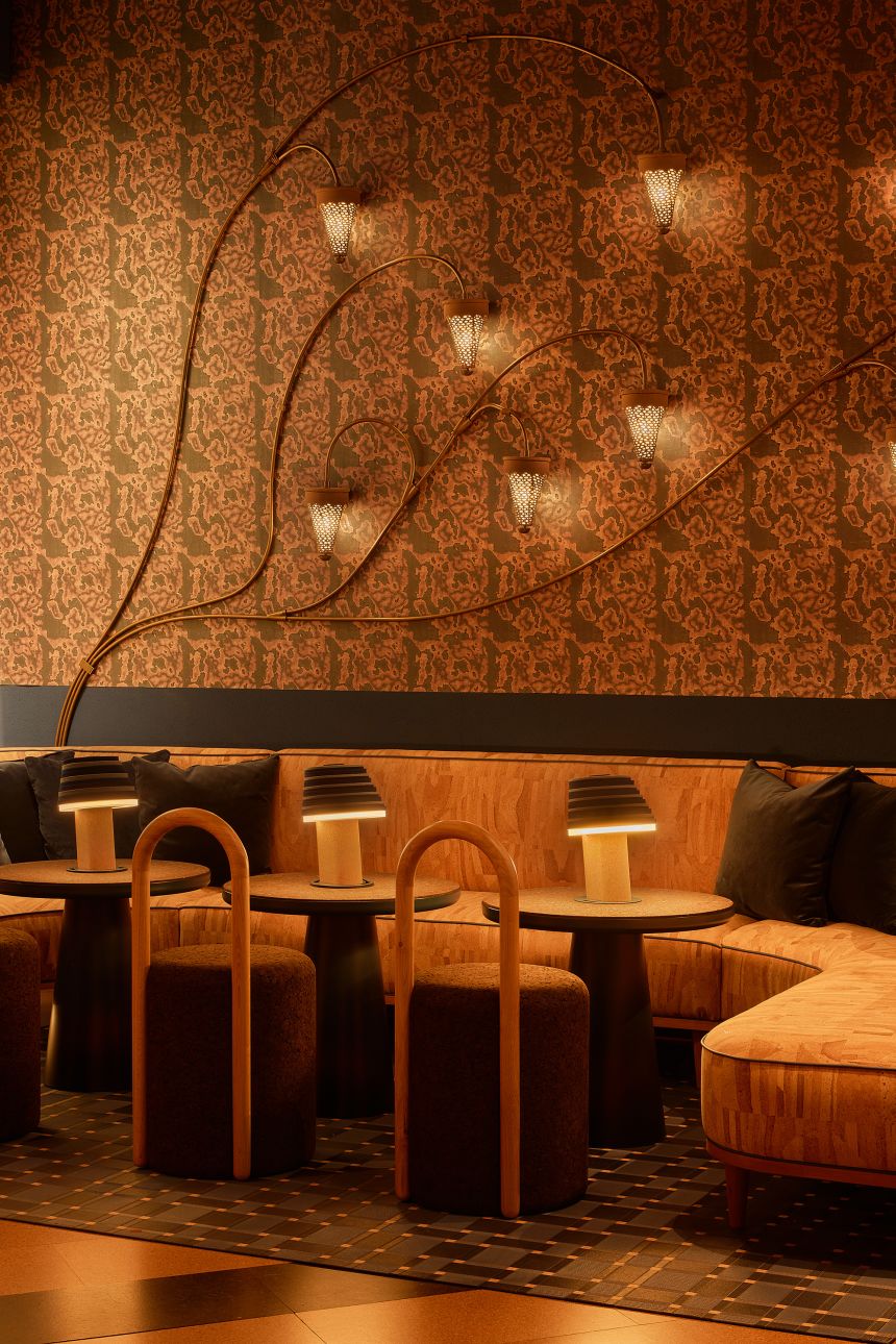 Casa Cork, an exhibition space by Rockwell, is crafted almost entirely out of cork, a material that Rockwell believes has been "taken for granted."