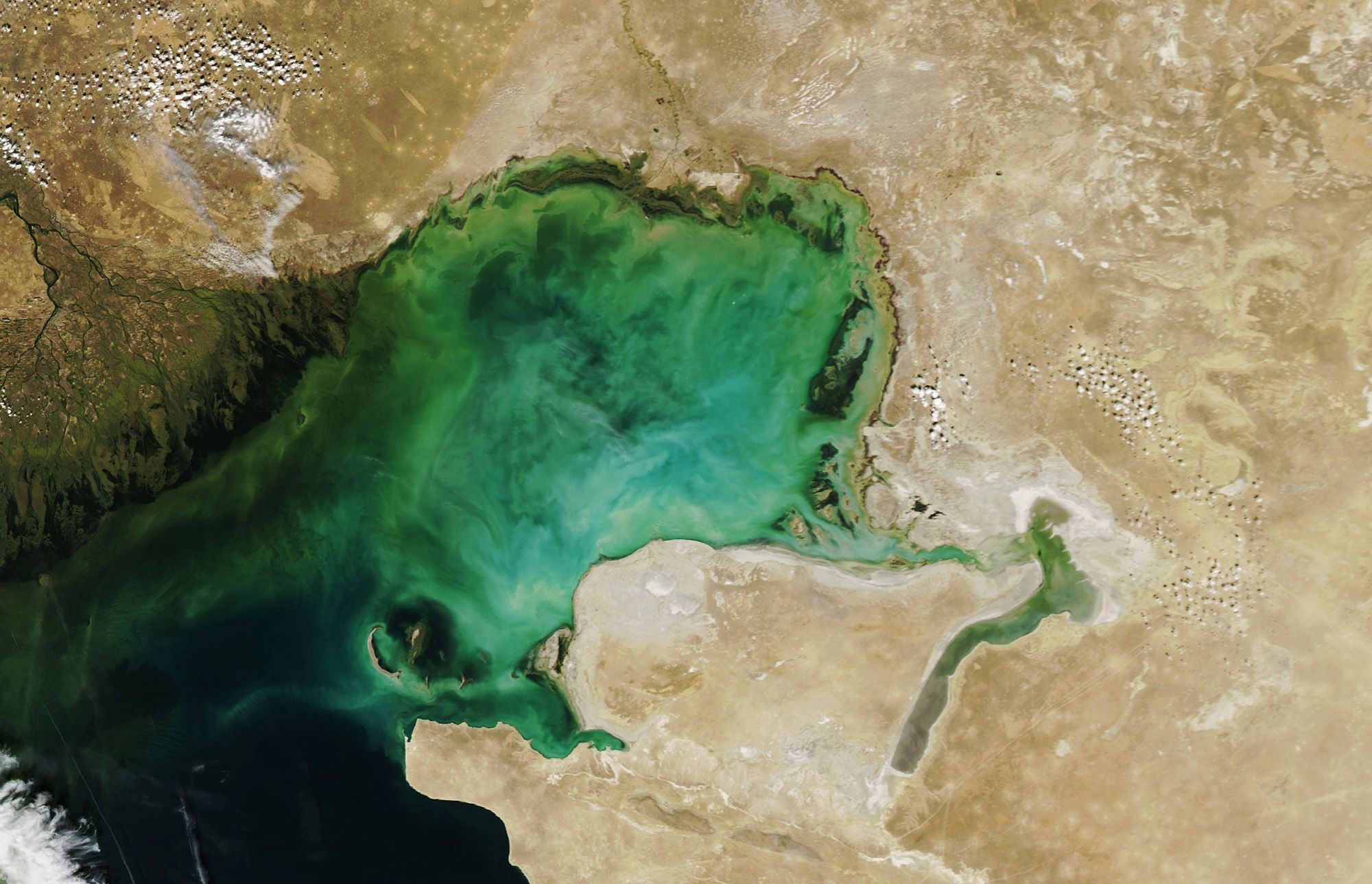 The Caspian Sea has been shrinking since the mid-1990s, but the rate it's disappearing has sped up since 2005.