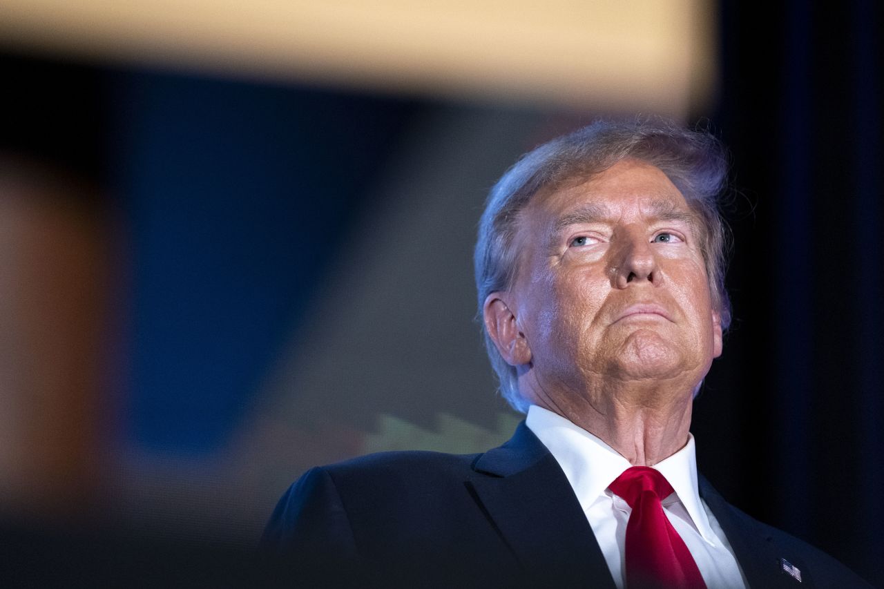 Former President Donald Trump listens to applause during the Black Conservative Federation gala in Columbia, South Carolina, on February 23.