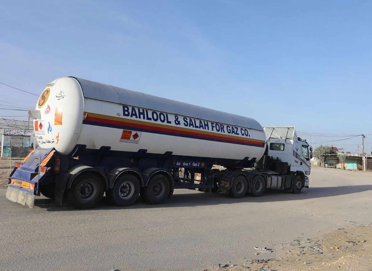 Trucks carrying fuel begin crossing into Gaza Strip through Rafah border crossing with Egypt on Friday, November 24.