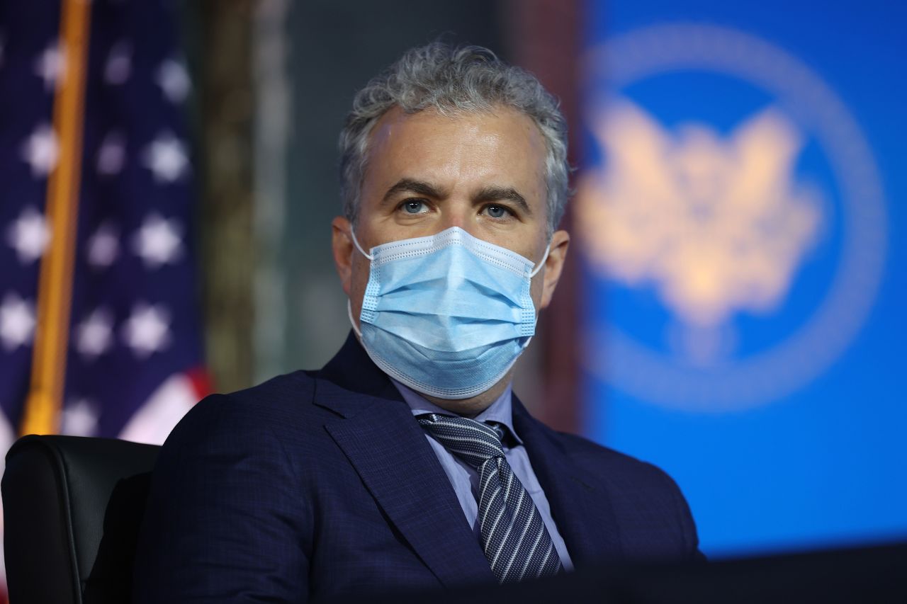 Jeff Zients attends a news conference in Wilmington, Delaware, on December 8, 2020.