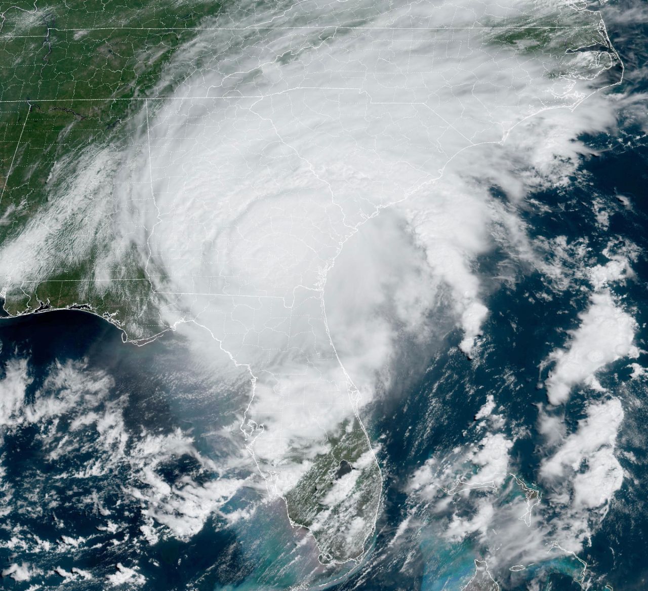 Idalia is seen over Florida, Georgia and South Carolina in this satellite image taken at 12:01pm ET on Wednesday.