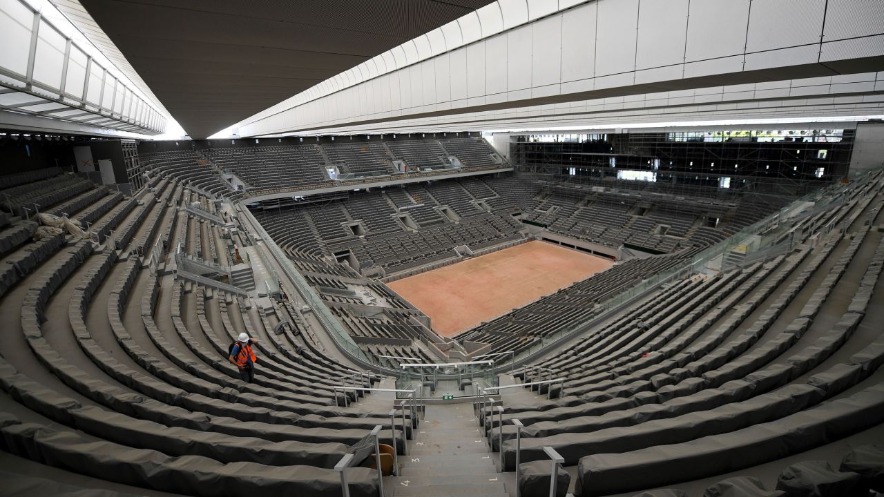 Court Philippe Chatrier, seen here in May, just got a new retractable roof ahead of the French Open.