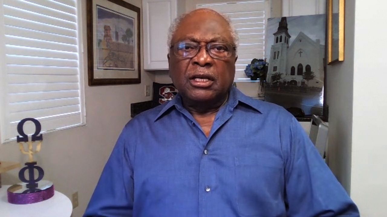 Majority Whip Rep. Jim Clyburn speaks during an interview on November 7.