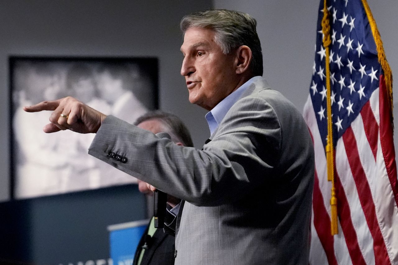 Senator Joe Manchin is seen in Manchester, New Hampshire, on January 12.