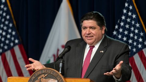 In this April 17 file photo, Illinois Gov. J.B. Pritzker speaks during a daily coronavirus news conference in Chicago on Friday, April 17.