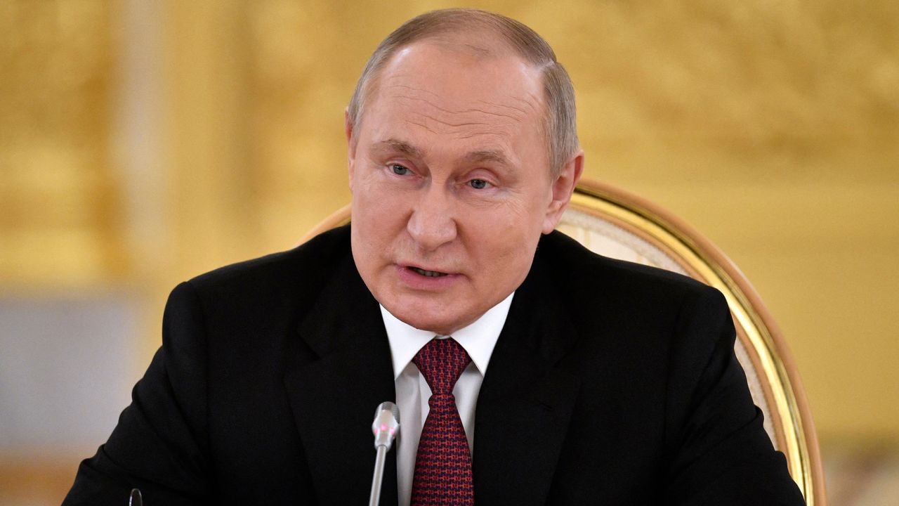 Russian President Vladimir Putin attends a meeting in Moscow on May 16. 