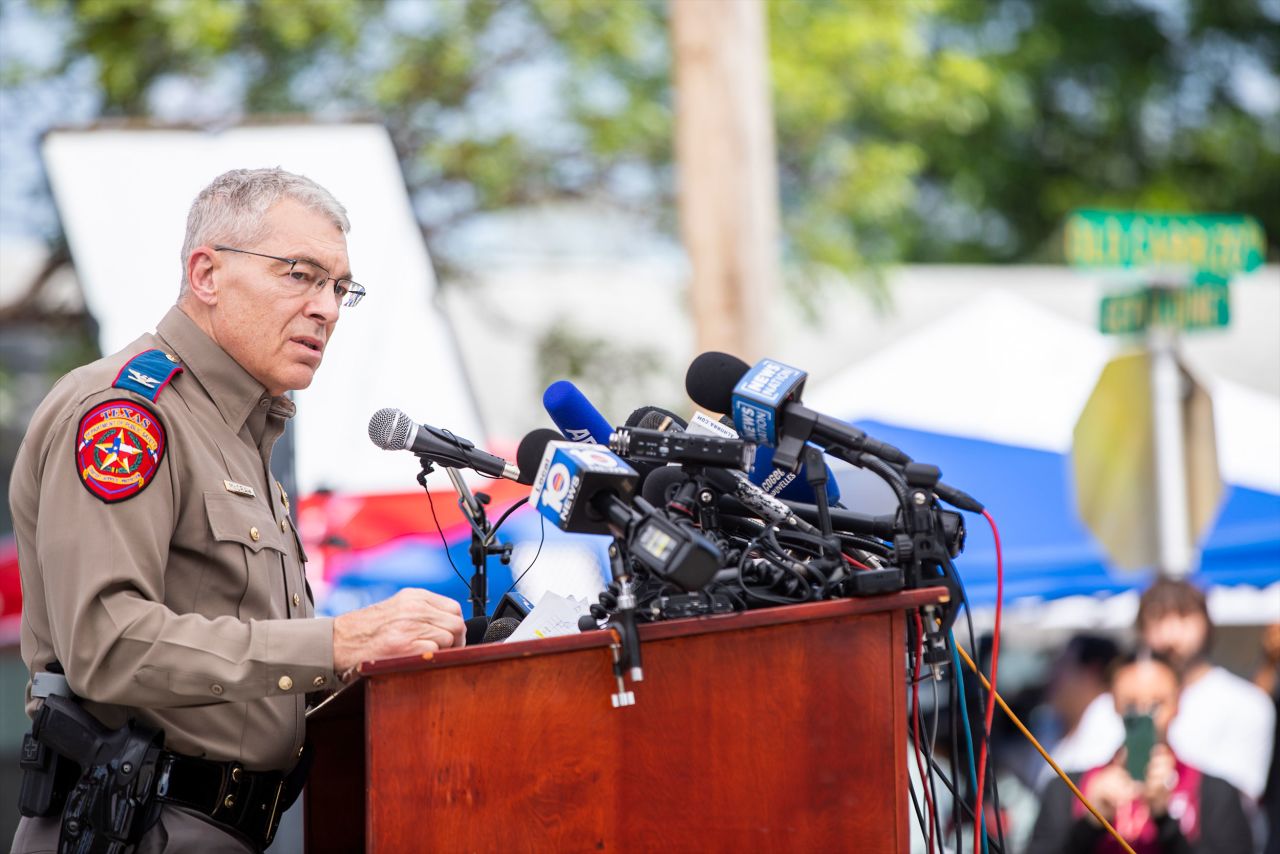 Texas Department of Public Safety Col. Steven McCraw speaks during a press conference on Friday, May 27.