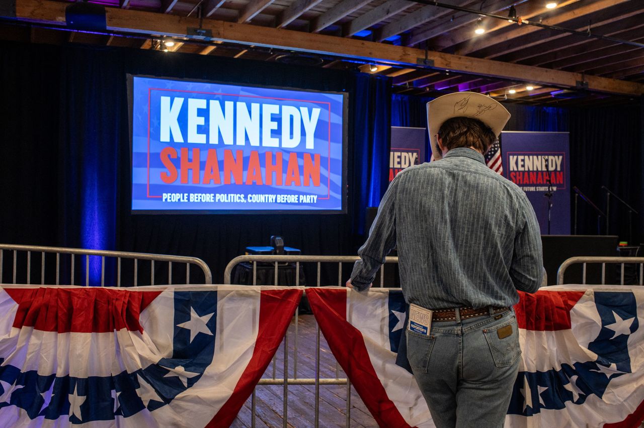 An attendee waits for the start of a rally for Independent presidential candidate Robert F. Kennedy Jr. on May 13 in Austin, Texas.