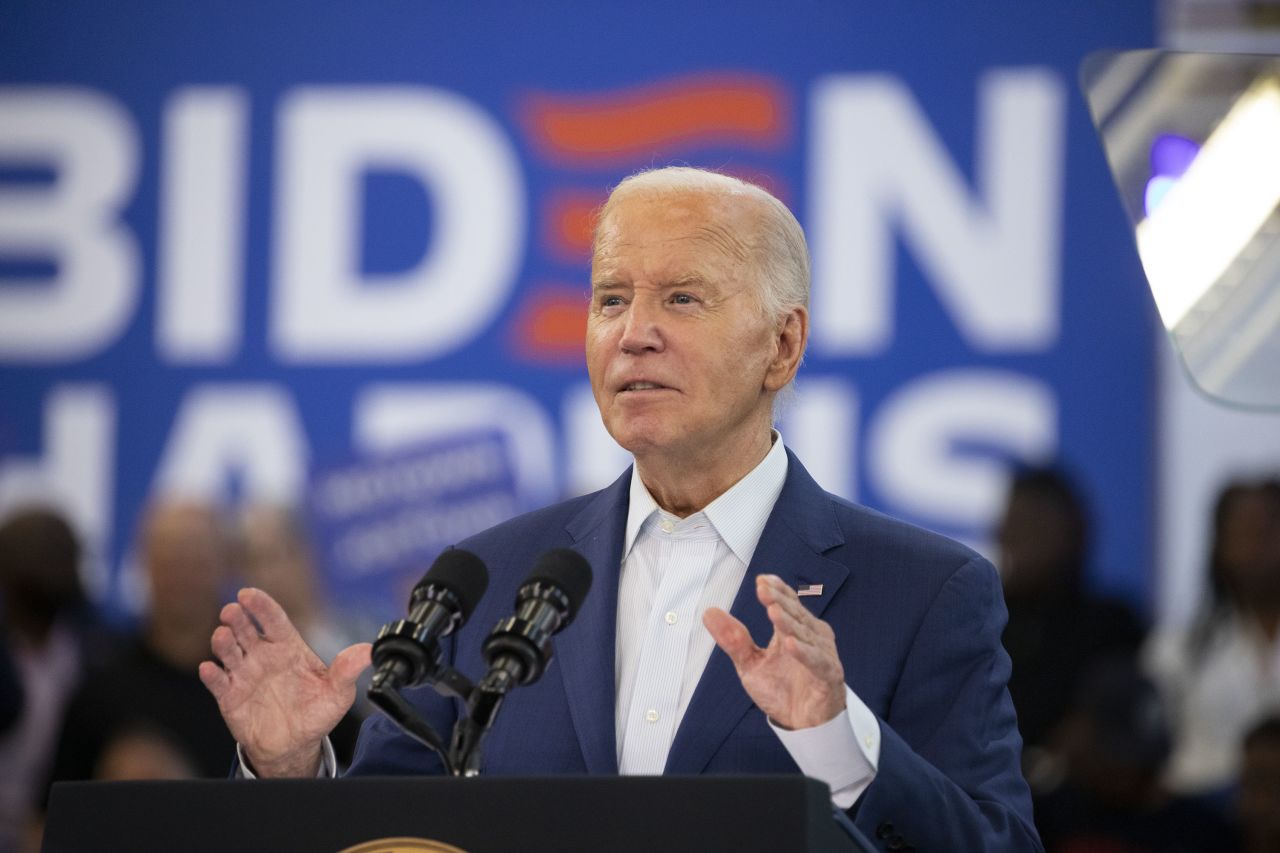 President Joe Biden speaks to supporters at a campaign event on July 12, in Detroit, Michigan. 