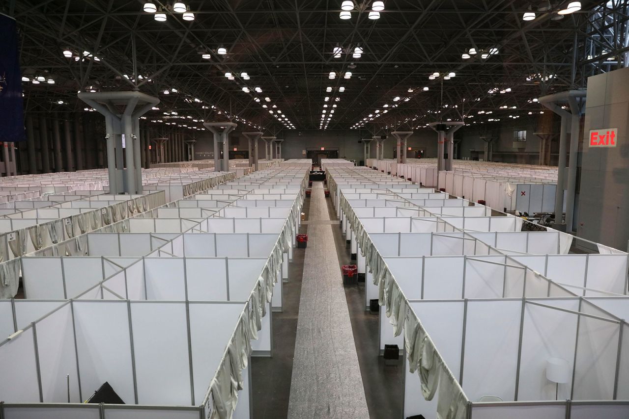 The inside of the Javits Center set up as a field hospital on March 30.