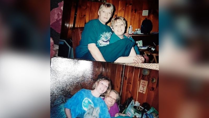 Top: April Perkins, Celia's grandmother (left), and Misty Bashaw, Celia's mother, who died in 2008 and 2022, respectively. Bottom: Misty (left) and April.
