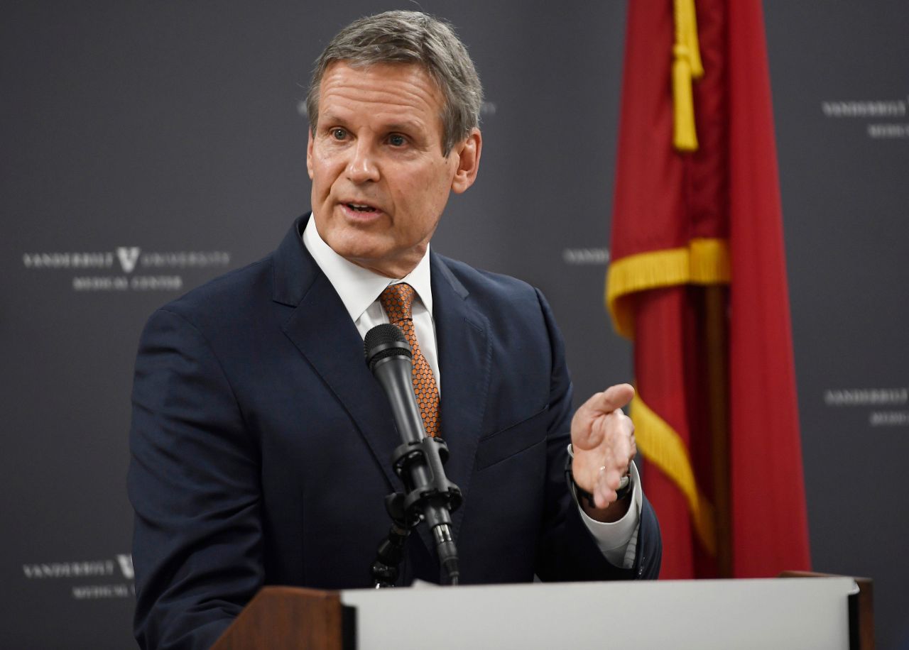 Tennessee Gov. Bill Lee speaks at a press conference in Nashville on December 17.
