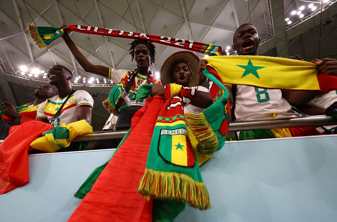 Senegal fans are seen before the match on November 21.