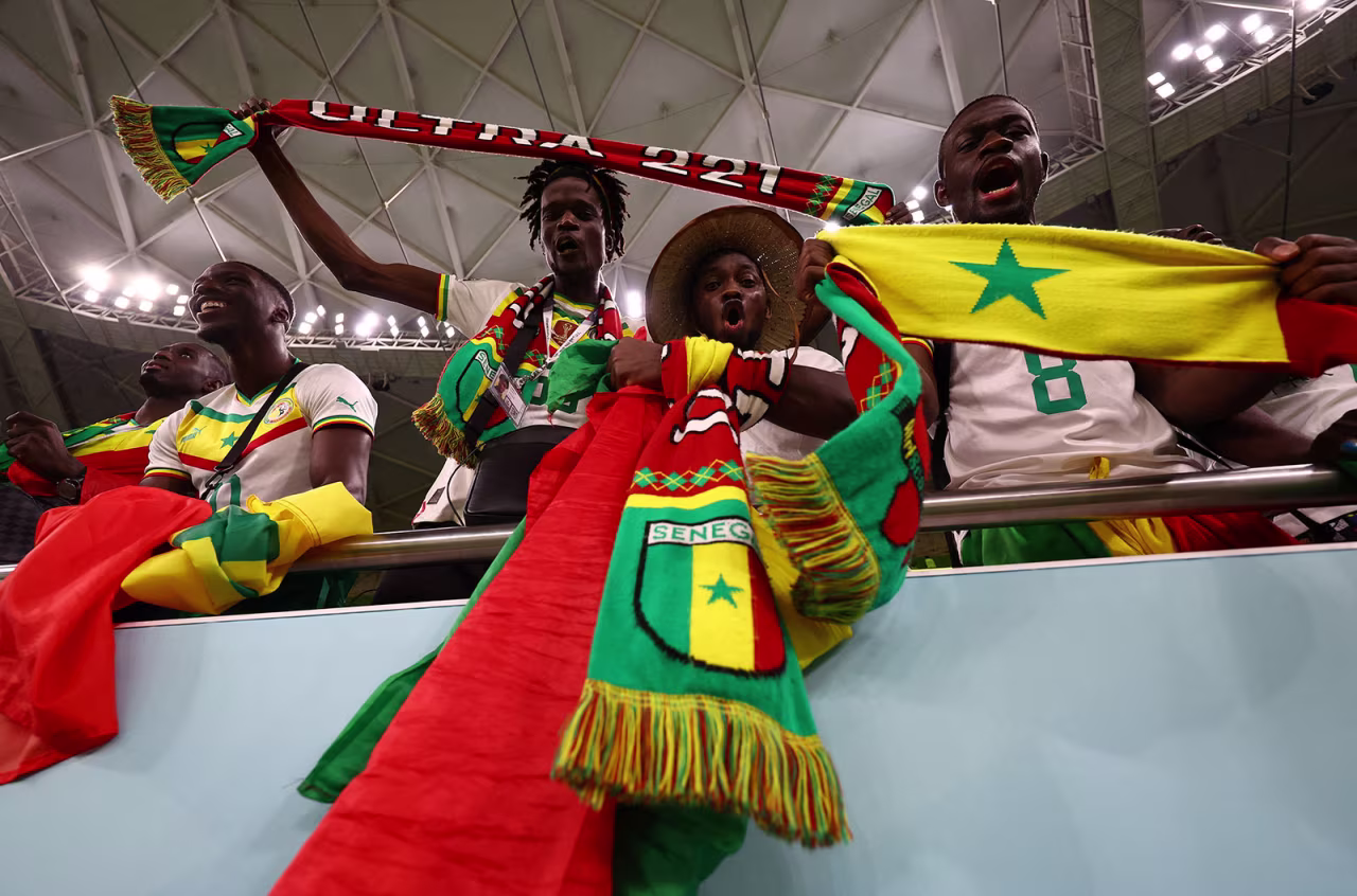 Senegal fans are seen before the match on November 21.